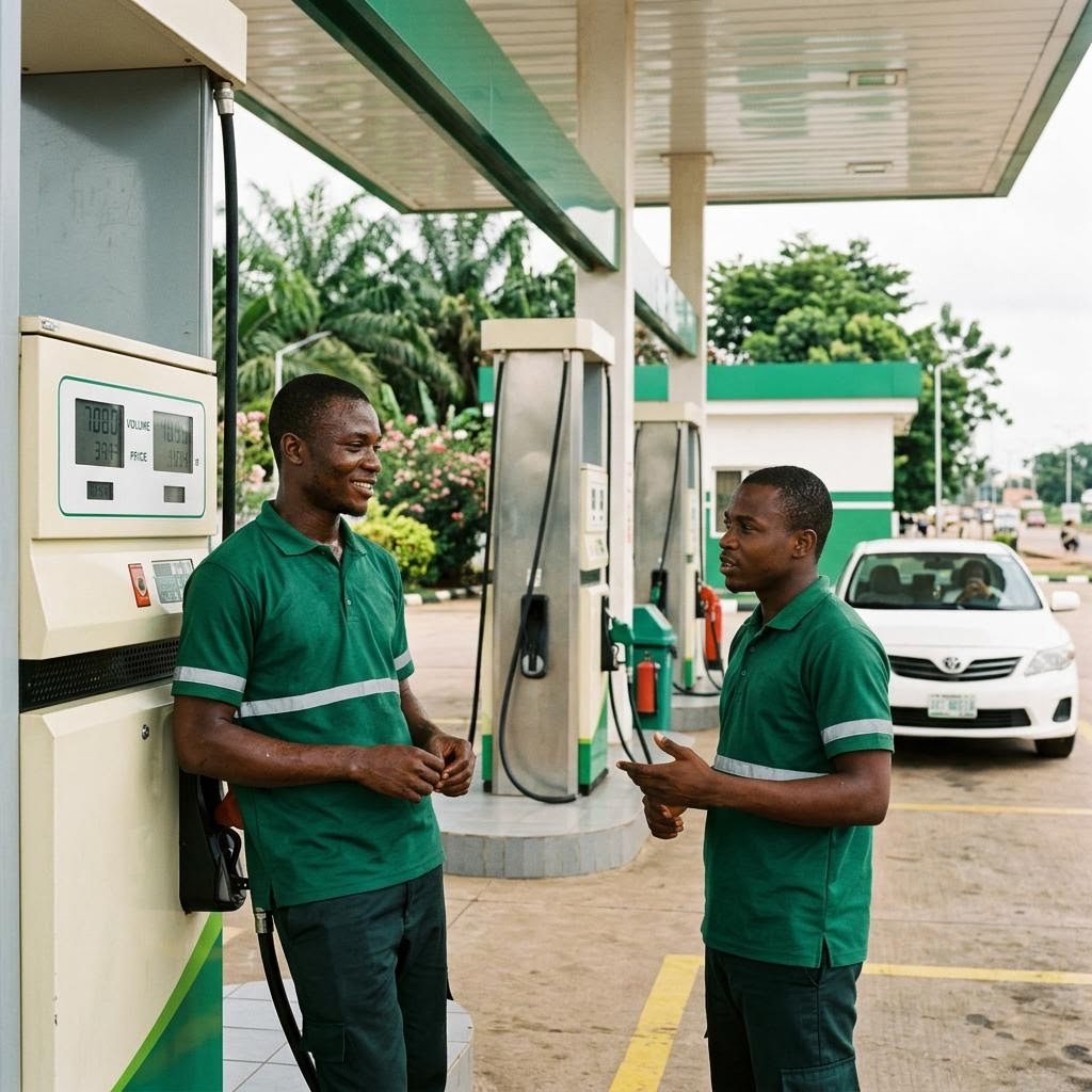 People at work in a Gas Station setting