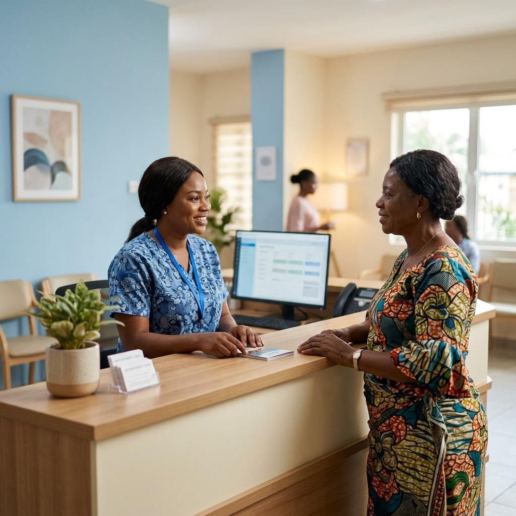 People at work in a Patient Record Management System setting