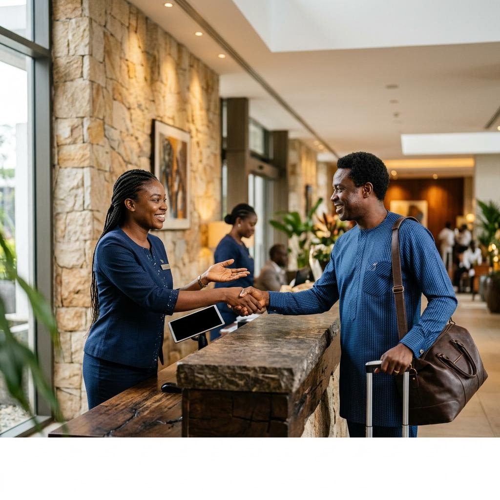 People at work in a Hotel operations setting