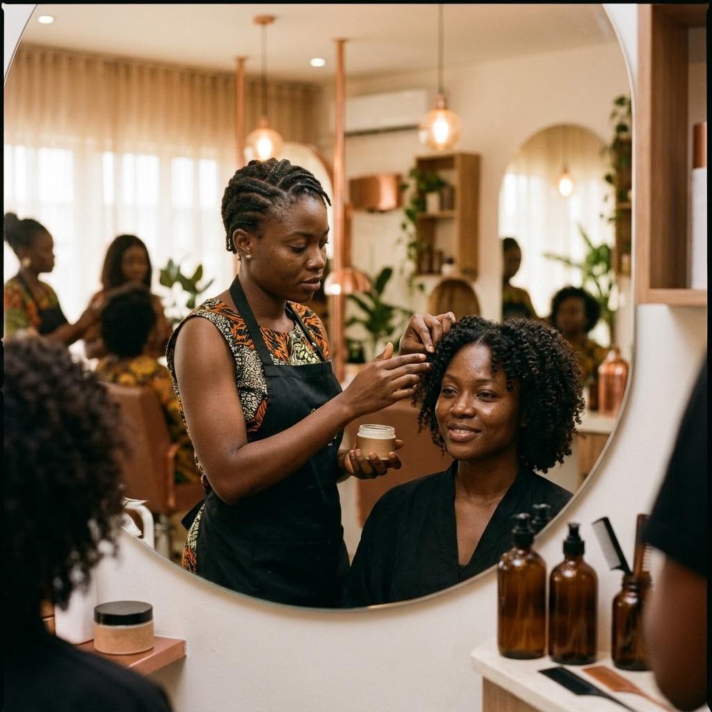 People at work in a Salon / Barbershop setting